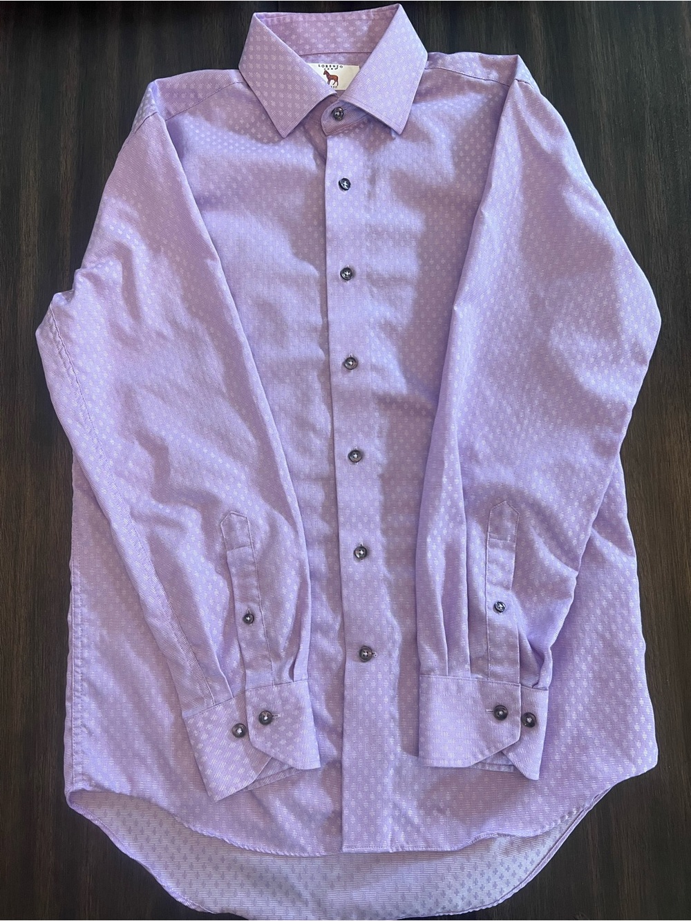 Lorenzo Uomo Light Purple Textured Dress Shirt